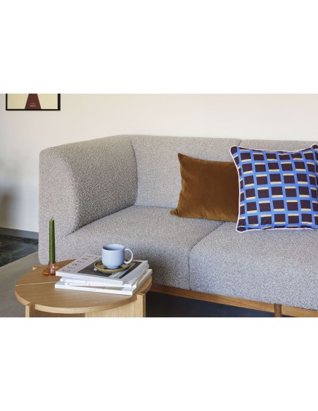 Sofá MOMENT 3 Plazas, Textil Gris / Roble Natural - Hübsch