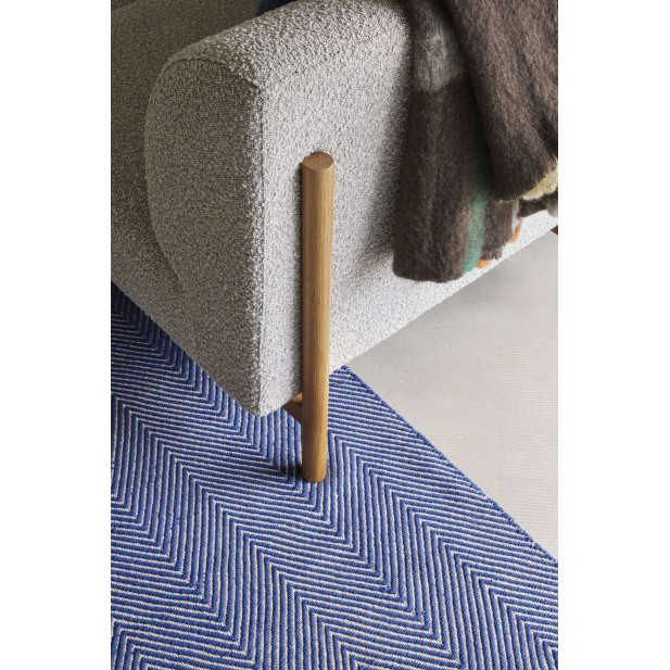 Sofá MOMENT 3 Plazas, Textil Gris / Roble Natural - Hübsch