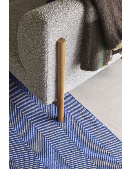 Sofá MOMENT 3 Plazas, Textil Gris / Roble Natural - Hübsch