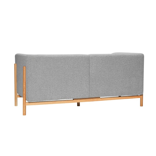 Sofá MOMENT 2 Plazas, Textil Gris / Roble Natural - Hübsch Sofá MOMENT 2 Plazas, Textil Gris / Roble Natural - Hübsch