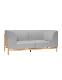 Sofá MOMENT 2 Plazas, Textil Gris / Roble Natural - Hübsch