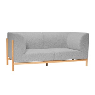 Sofá MOMENT 2 Plazas, Textil Gris / Roble Natural - Hübsch. Las exclusivas mesas de diseño escandinavo de Hübsch en Vackart, tu tienda de diseño online.