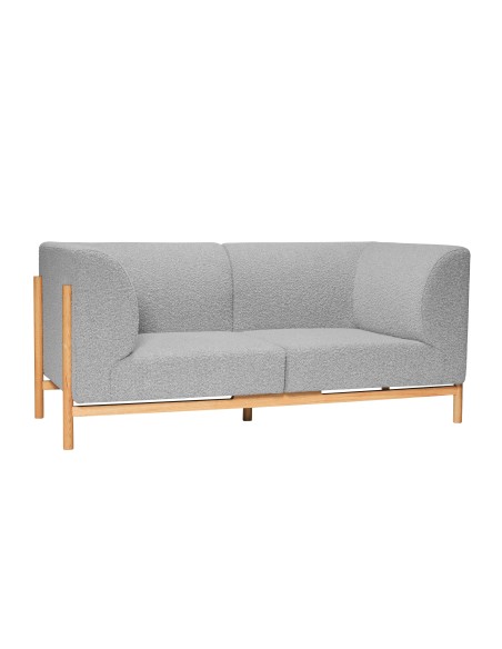 Sofá MOMENT 2 Plazas, Textil Gris / Roble Natural - Hübsch