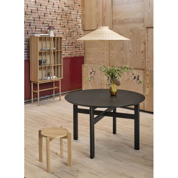 Mesa FJORD Ø120 cm de Comedor, Madera Negra - Hübsch. Vackart