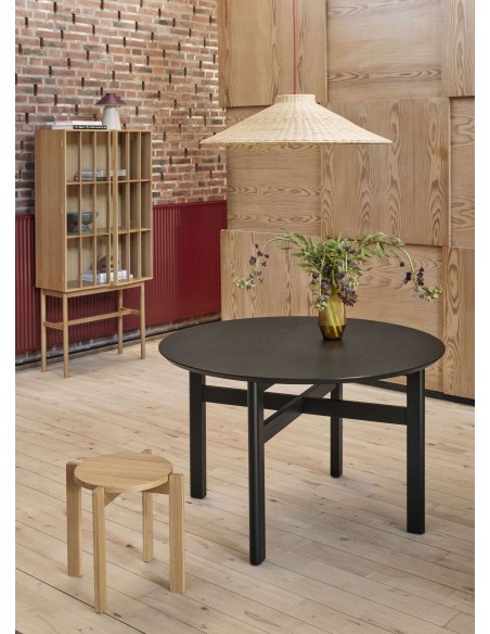Mesa FJORD Ø120 cm de Comedor, Madera Negra - Hübsch. Vackart