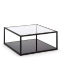 Mesa Blackhill 80x80cm negra, de centro en Cristal