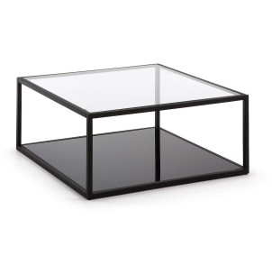 Mesa Blackhill 80x80cm negra, de centro en Cristal- Mesas de cristal,mesas de diseño para tu salón y comedor