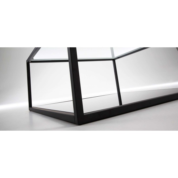Mesa Blackhill 80x80cm negra, de centro en Cristal- Kave Home, Vackart