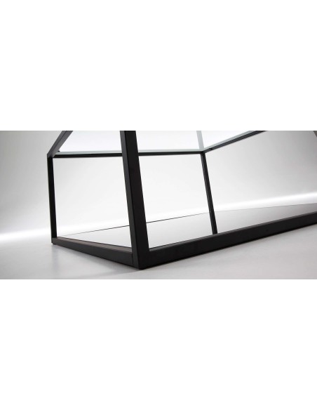 Mesa Blackhill 80x80cm negra, de centro en Cristal- Kave Home, Vackart