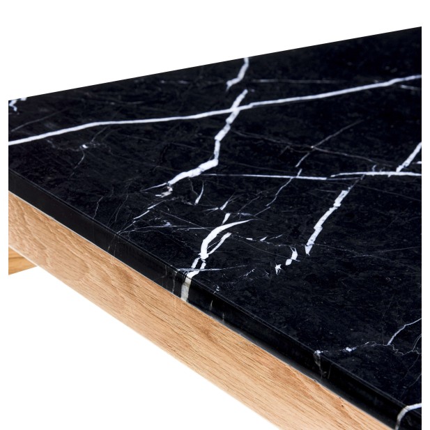 Mesa Auxiliar RAW, Roble Natural / Mármol Negro - Hübsch. Vackart