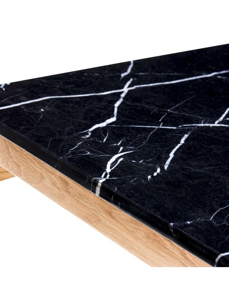 Mesa Auxiliar RAW, Roble Natural / Mármol Negro - Hübsch. Vackart