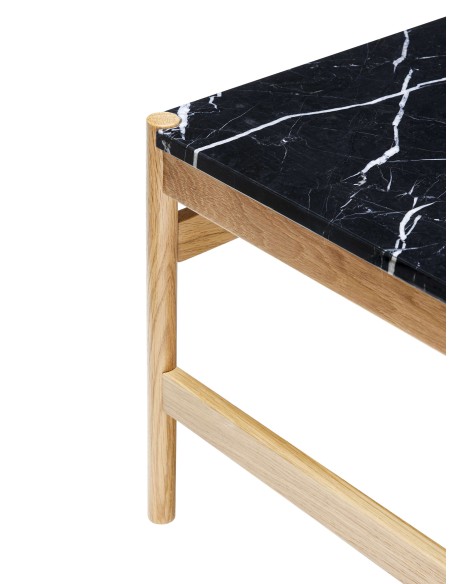 Mesa Auxiliar RAW, Roble Natural / Mármol Negro - Hübsch. Vackart