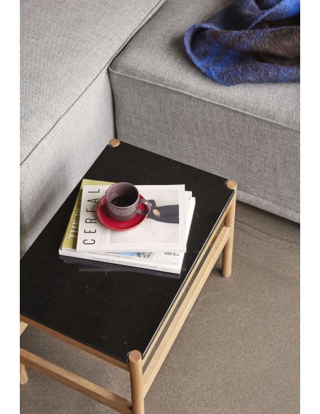 Mesa Auxiliar RAW, Roble Natural / Mármol Negro - Hübsch. Vackart