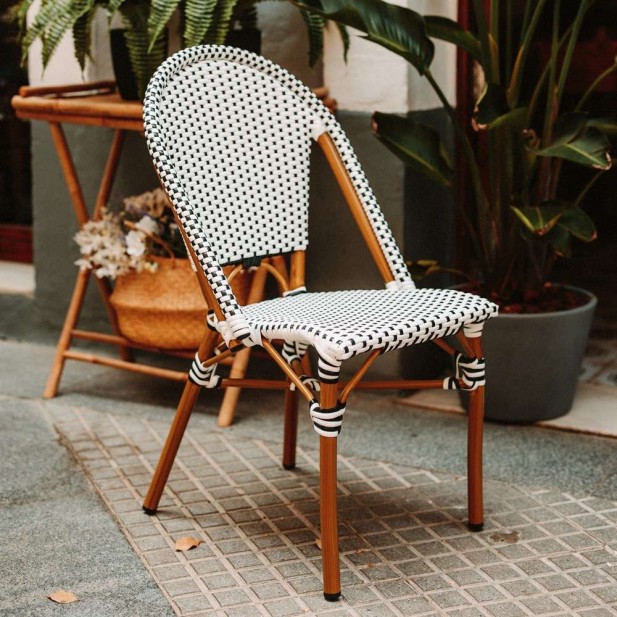 Silla REGINA, Aluminio / Ratán Sintético Silla REGINA, Aluminio / Ratán Sintético