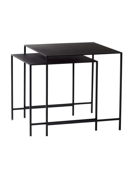 Set 2 Mesas Auxiliares DUO, Metal Negro - Hübsch. Vackart
