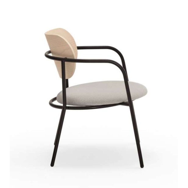 Butaca ECLIPSE, Fresno Natural Claro / Metal - Teulat. Vackart