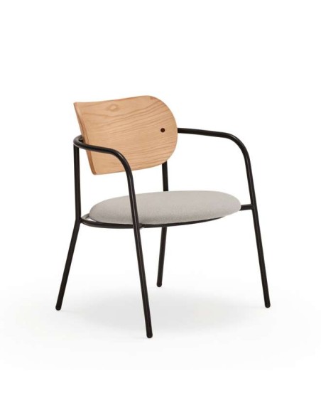 Butaca ECLIPSE, Fresno Natural Roble / Metal - Teulat. Vackart