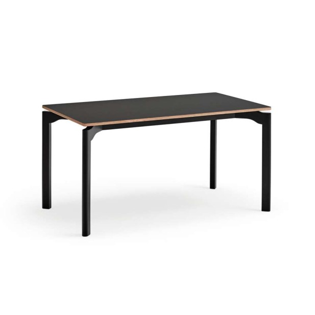 Mesa NICOLA 140x80 cm de Comedor, Madera / HPL Negro - Teulat. Vackart