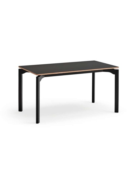 Mesa NICOLA 140x80 cm de Comedor, Madera / HPL Negro - Teulat. Vackart