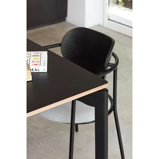 Mesa NICOLA 180x90 cm de Comedor, Madera / HPL Negro - Teulat. Vackart