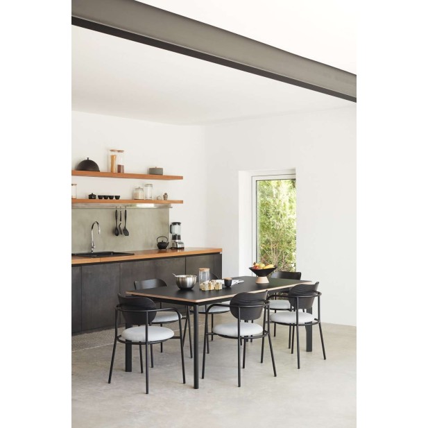 Mesa NICOLA 180x90 cm de Comedor, Madera / HPL Negro - Teulat. Vackart