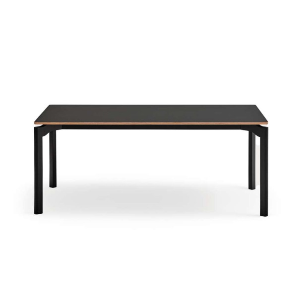 Mesa NICOLA 180x90 cm de Comedor, Madera / HPL Negro - Teulat. Vackart