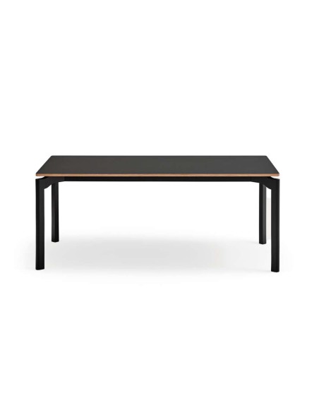 Mesa NICOLA 180x90 cm de Comedor, Madera / HPL Negro - Teulat. Vackart