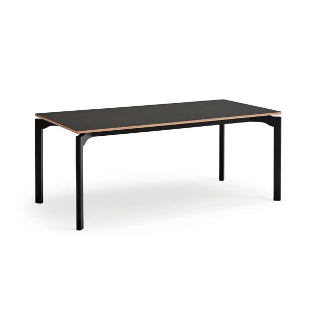 Mesa NICOLA 180x90 cm de Comedor, Madera / HPL Negro - Teulat. Vackart