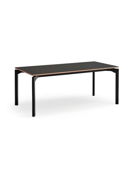 Mesa NICOLA 180x90 cm de Comedor, Madera / HPL Negro - Teulat. Vackart