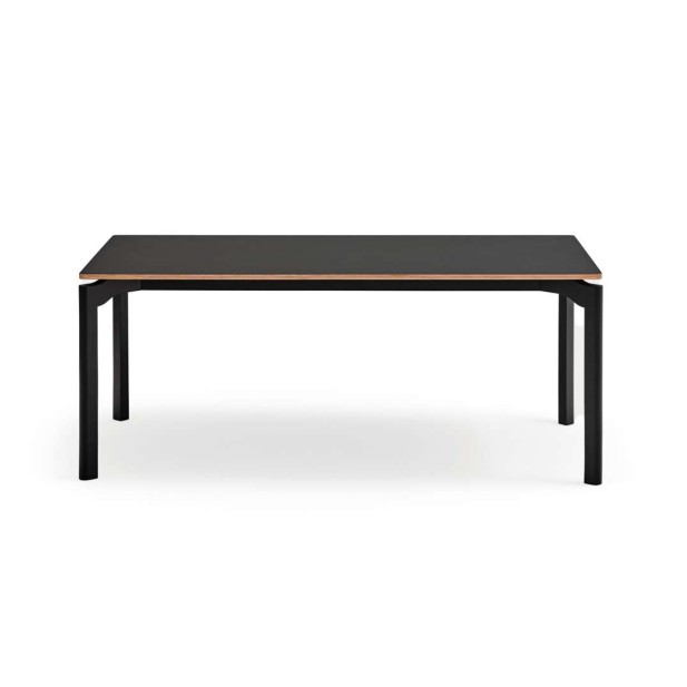 Mesa NICOLA 180x90 cm de Comedor, Madera / HPL Negro - Teulat. Vackart