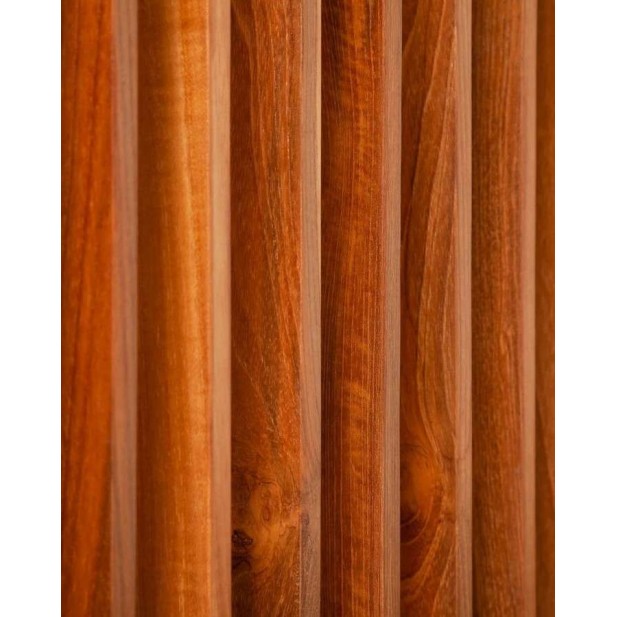 Sofá Exterior TOPRAK 1P, Teca Reciclada / Textil Blanco - Dareels. Vackart