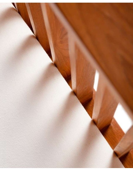 Sofá Exterior TOPRAK 2P, Teca Reciclada / Textil Blanco - Dareels. Vackart