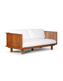 Sofá Exterior TOPRAK 2P, Teca Reciclada / Textil Blanco - Dareels