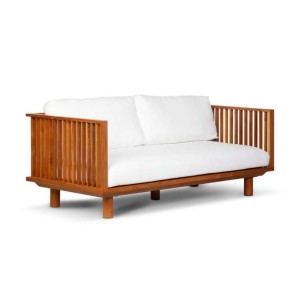 Sofá Exterior TOPRAK 2P, Teca Reciclada / Textil Blanco - Dareels. Los originales y exclusivos sofás de diseño de Dareels en Vackart, tu tienda de diseño online.
