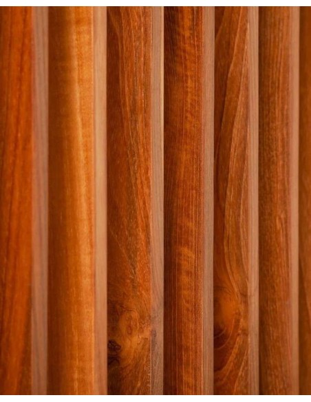 Sofá Exterior TOPRAK 3P, Teca Reciclada / Textil Blanco - Dareels. Vackart