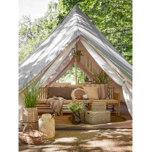 Set 2 Faroles MADLIN, Bambú Natural / Cristal - Bloomingville. Vackart 2