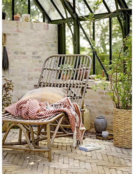 Tumbona DIONE, Metal / Rafia Marrón - Bloomingville. Vackart