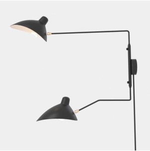 Lámpara Molle -Aplique--Negro Inspiración Two-Arm Wall Sconce de Serge Mouille