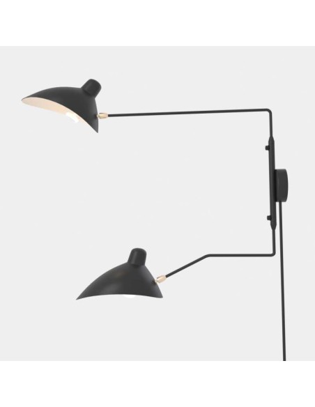 Lámpara Molle 2 Brazos Negro Inspiración, Aplique de Pared