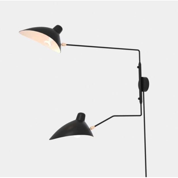 Lámpara Molle 2 Brazos Negro Inspiración, Aplique de Pared