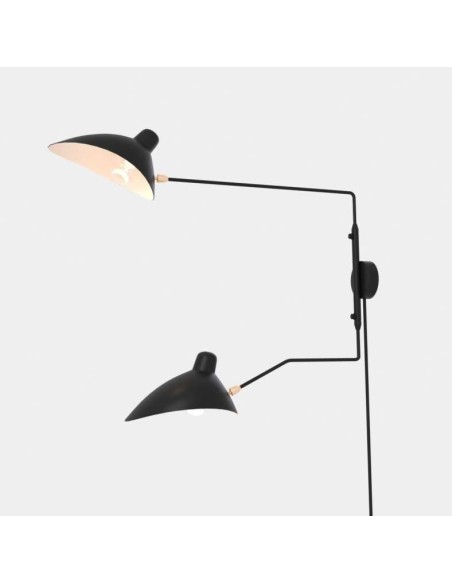 Lámpara Molle 2 Brazos Negro Inspiración, Aplique de Pared