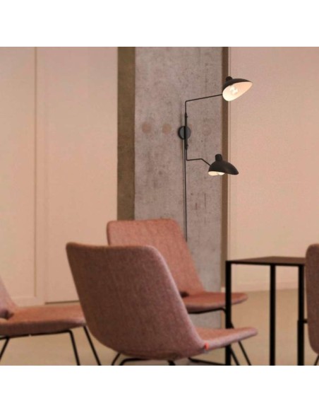 Lámpara Molle 2 Brazos Negro Inspiración, Aplique de Pared