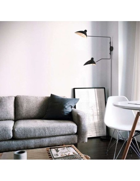 Lámpara Molle 2 Brazos Negro Inspiración, Aplique de Pared