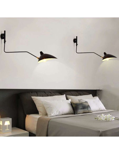 Lámpara Molle 1 Brazo Negro Inspiración, Aplique de Pared