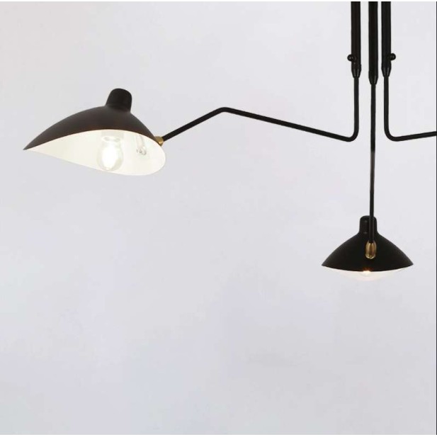 Lámpara Molle 3 Brazos Negro Inspiración, de Techo