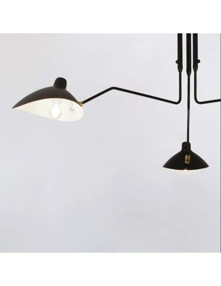 Lámpara Molle 3 Brazos Negro Inspiración, de Techo