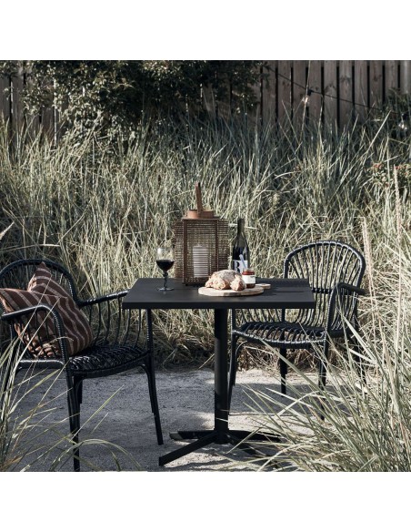 Mesa HELO 80x80 cm de Comedor, Metal Negro - House Doctor. Vackart