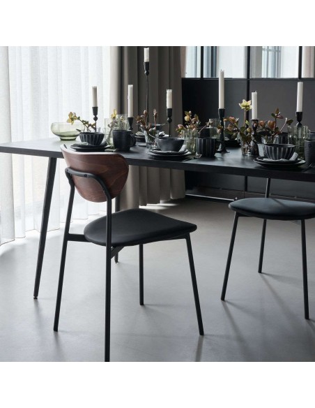 Silla MUST, Madera Natural / Metal / Piel Sintética - House Doctor. Vackart