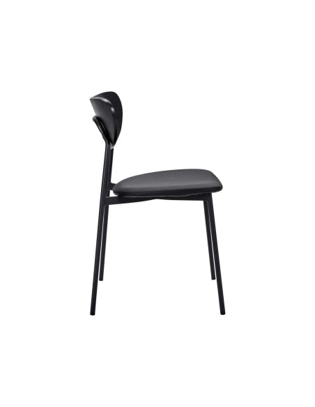 Silla MUST, Madera Negro / Metal / Piel Sintética - House Doctor. Vackart