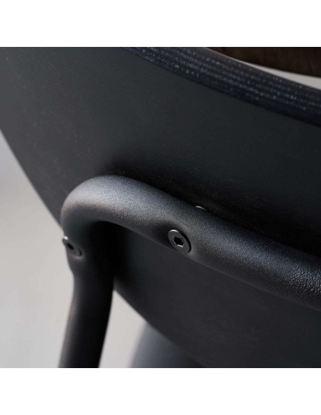 Silla MUST, Madera Negro / Metal / Piel Sintética - House Doctor. Vackart